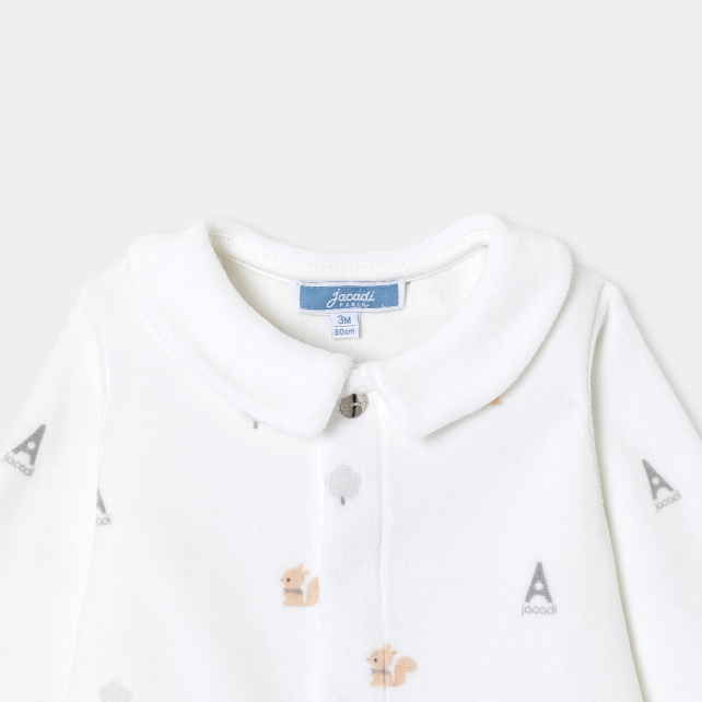 Baby boy pyjamas in printed velvet Baby boy pyjamas in printed velvet