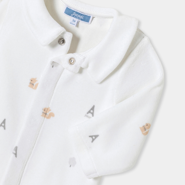 Baby boy pyjamas in printed velvet Baby boy pyjamas in printed velvet