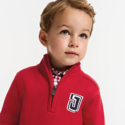 Baby boy trucker-neck sweater