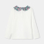 Girl T-shirt with Liberty fabric collar Girl T-shirt with Liberty fabric collar