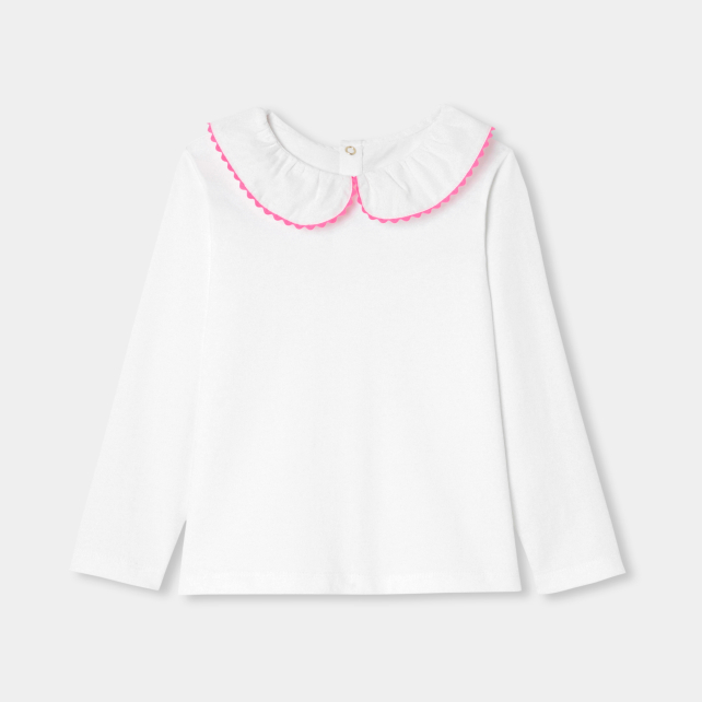 Girl t-shirt with fancy collar