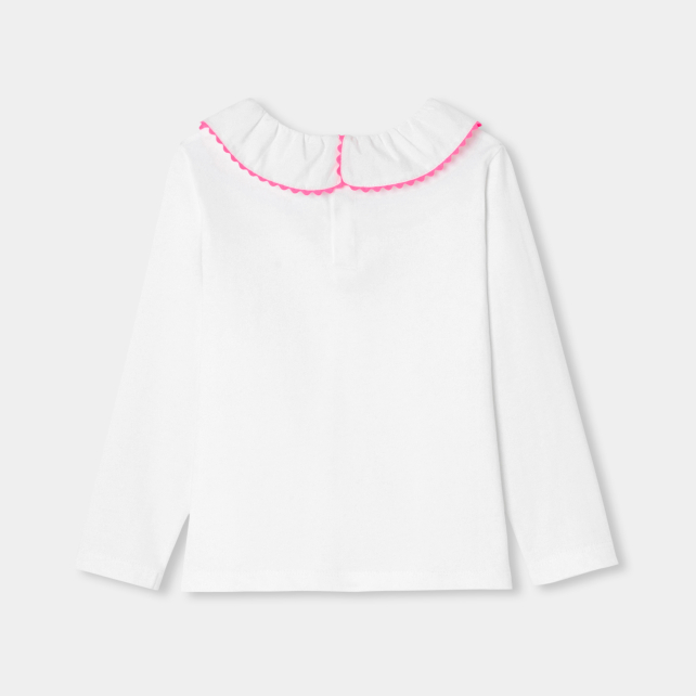 T-shirt enfant fille à col fantaisie