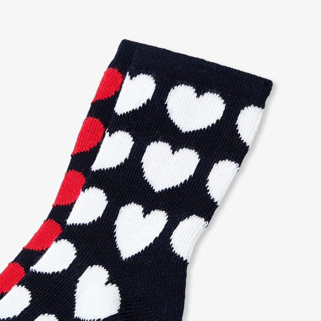 Duo de chaussettes bébé fille motif coeur Duo de chaussettes bébé fille motif coeur