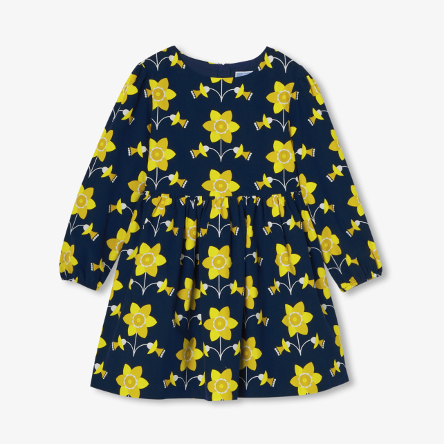 Robe enfant fille en velours milleraies