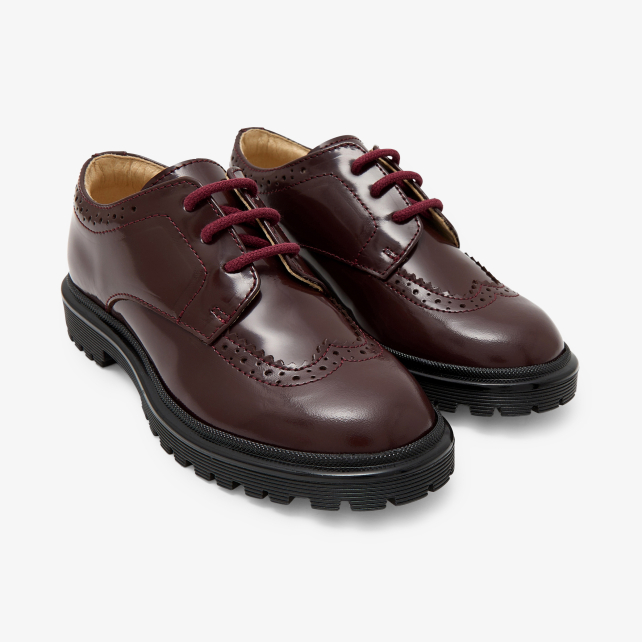 Derbies enfant en cuir glacé