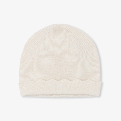 Bonnet bébé fille en tricot doublé