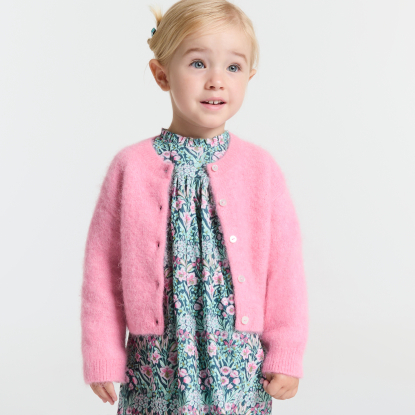 Cardigan bébé fille en laine et alpaga