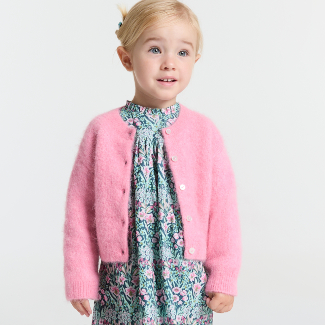 Cardigan bébé fille en laine et alpaga