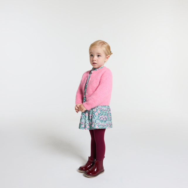 Baby girl cardigan in wool and alpaca
