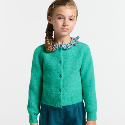 Cardigan enfant fille en laine et alpaga