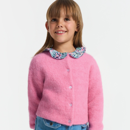Cardigan enfant fille en laine et alpaga