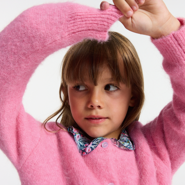 Cardigan enfant fille en laine et alpaga