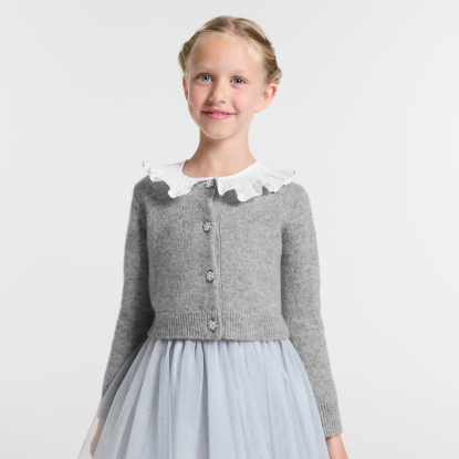 Girl wool and cashmere cardigan