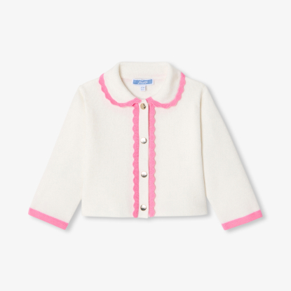 Baby girl cardigan with Peter Pan collar