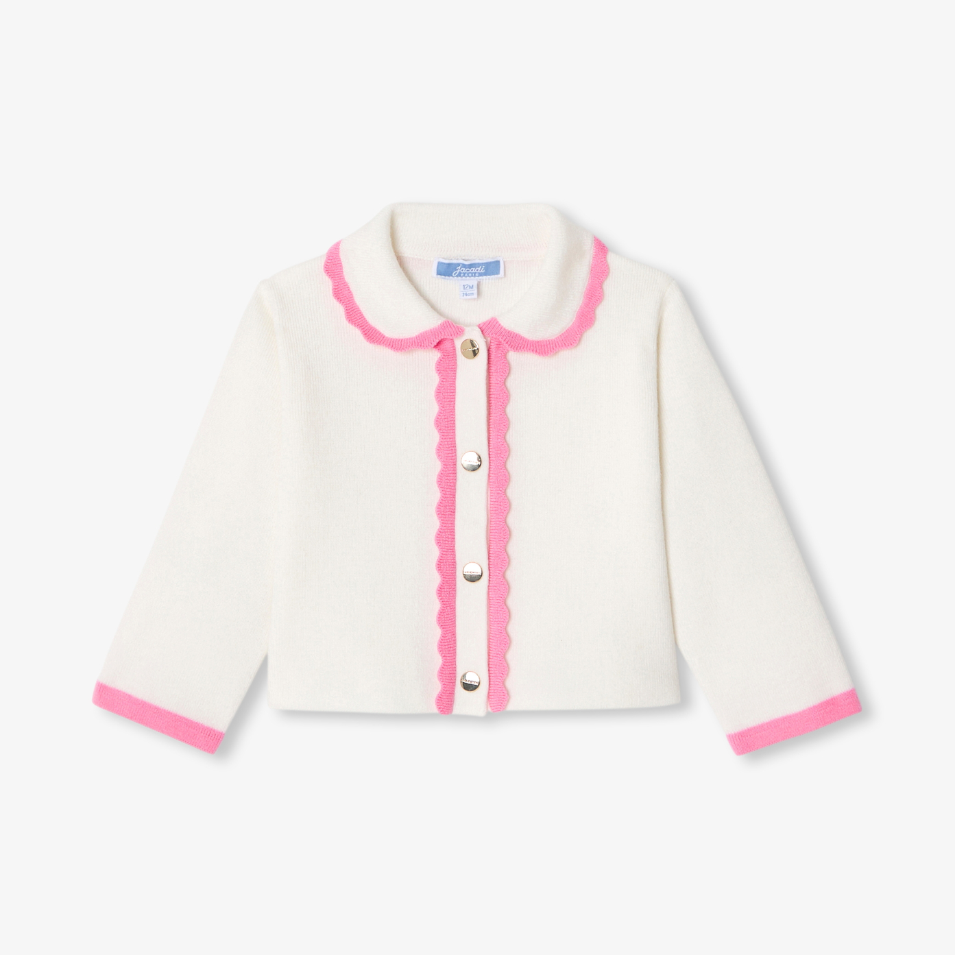 Baby girl cardigan with Peter Pan collar