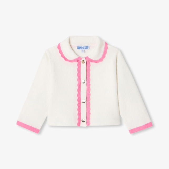 Baby girl cardigan with Peter Pan collar