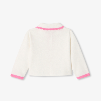Baby girl cardigan with Peter Pan collar