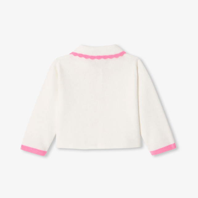 Baby girl cardigan with Peter Pan collar