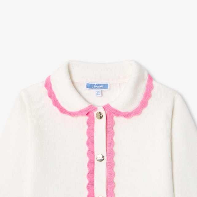 Baby girl cardigan with Peter Pan collar