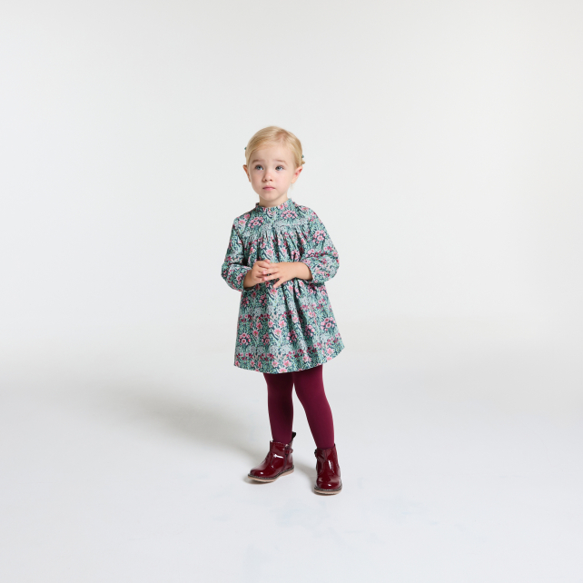 Baby girl dress in velvet Liberty fabric