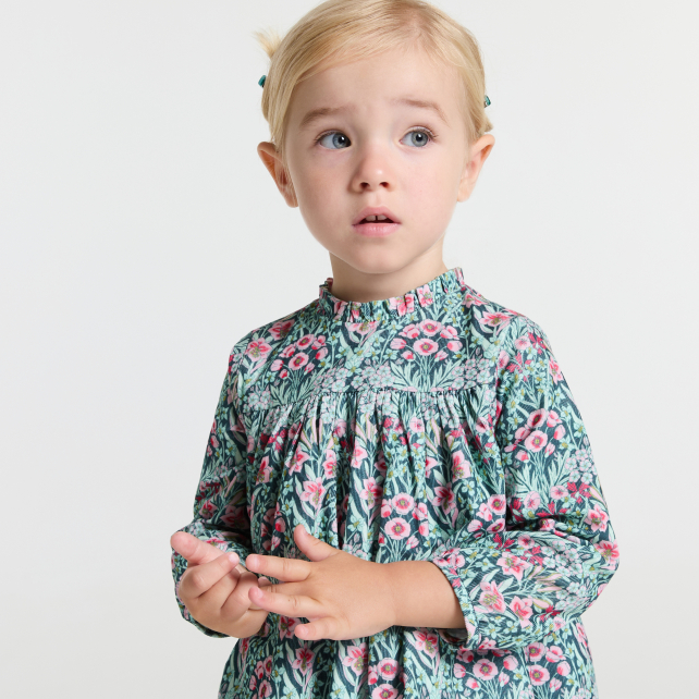 Robe bébé fille en tissu Liberty velours