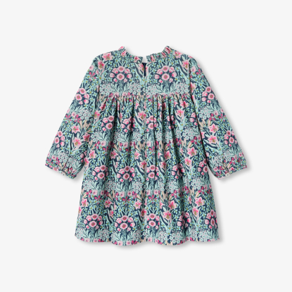 Baby girl dress in velvet Liberty fabric
