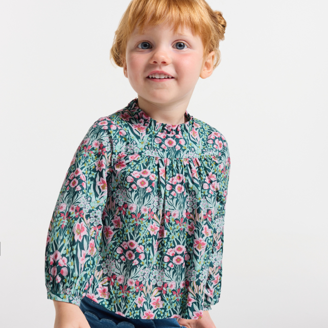 Blouse bébé fille en tissu Liberty
