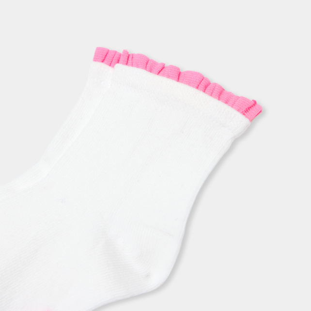 Girl socks with contrasting ruffle Girl socks with contrasting ruffle